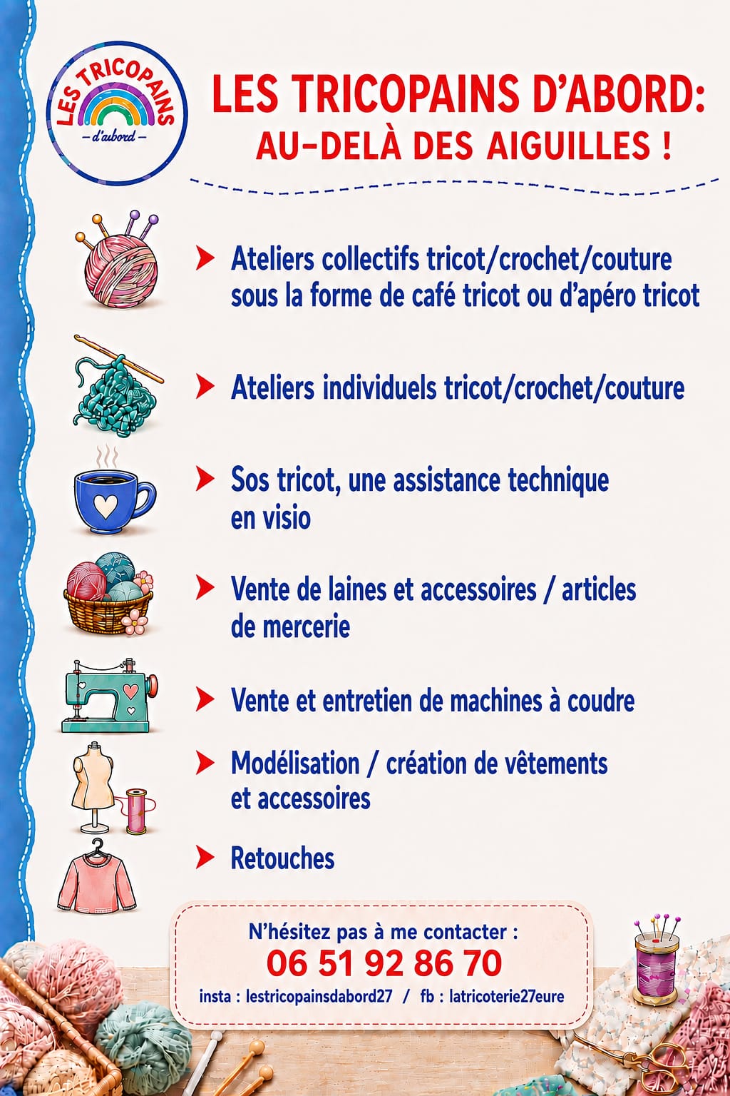 Flyer des ateliers de tricot